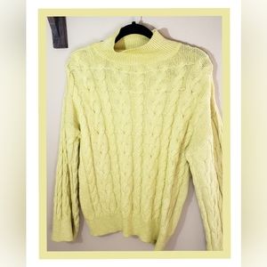 NWT Soft soft soft cable sweater...size M, L and XL. yellowish green